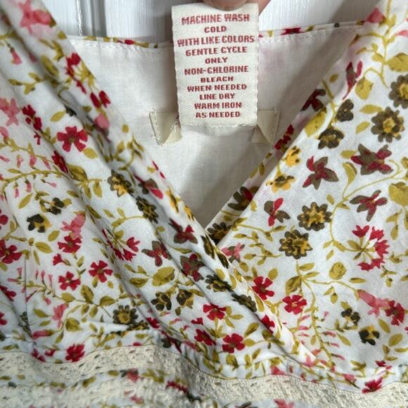 Sundance Midi Sleeveless V-neck Floral Cotton Dress W1791 Sz 16 - Picture 6 of 8